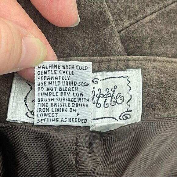 Live A Little brown suede pants jeans EUC size 4 leather - Picture 12 of 13